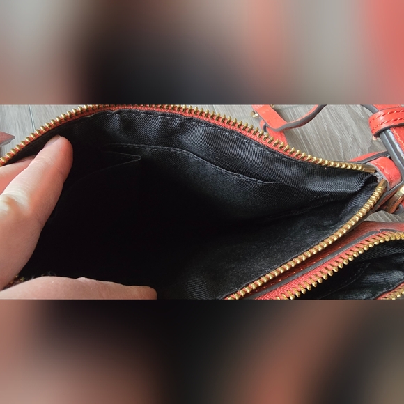 Vince Camuto Gally Crossbody bag Paprika Burnt Red Genuine Leather Gold Hardware - Picture 8 of 12